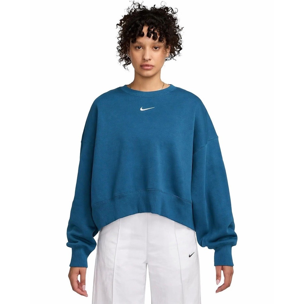 Nike Phoenix Fleece Crewneck Sweatshir - Women's LARGE - Teal Oversized DQ5761
